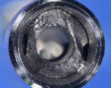 Recovered abutment fragment on an open analog, horizontal and vertical views (2)