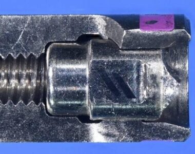 Recovered abutment fragment on an open analog, horizontal and vertical views